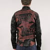 Peace' Laser Printed Leather Jacket