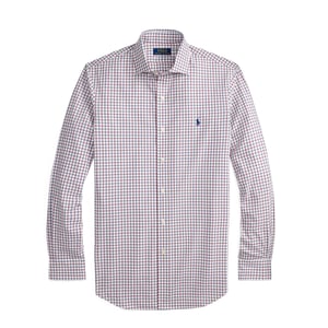 Polo Ralph Lauren Custom Fit Plaid Stretch Poplin Shirt White / Wine / Multi
