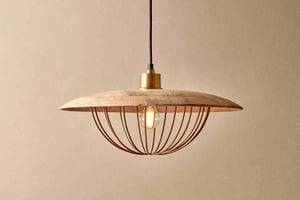 nkuku Chakai Wood & Metal Pendant | Lights | Large | Natural