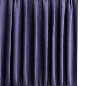 10.5cm tall square gathered shade in Cobalt silk with velvet tape