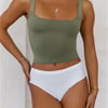 BASE One And Only Singlet Crop Top Khaki