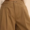 Camel Pleated Subtle Barrel Trousers