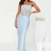 Switch On Satin Maxi Dress Blue