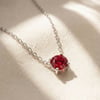 Ruby Moissanite Crystal Sterling Silver Necklace