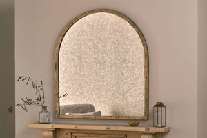 nkuku Murwara Antique Glass Arched Mirror | Mirrors | One Size | Antique Brass
