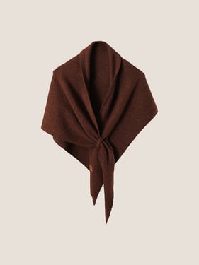 Wool Cross Style Shawl Scarf - Coffee Brown / One Size