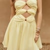 Cosmopolitan Style Strapless Mini Dress Yellow