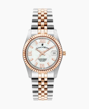 Inspiration Roman 34mm Three-hands Date Two-tone White dial Stainless steel swiss watch - 34 mm