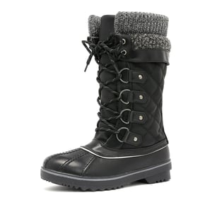 DREAM PAIRS Lace Up Winter Fur Snow Boots