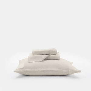 Signature Sheet Set Twin XL Moscato Beige Beach House Linen , Luxury Organic Bedding and Sheet Sets , PROSSIONI