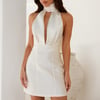 Attractive Halter Mini Dress Champagne