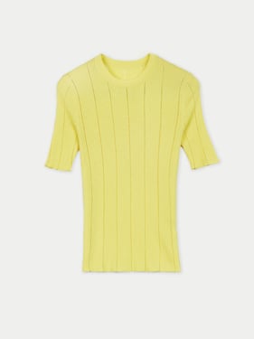Ajour-Knit Cashmere Silk Top - XL / blazzing yellow / WK0967-7277