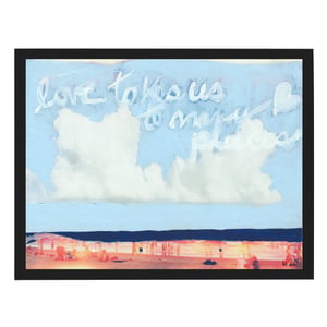 Love Takes Us To Faraway Places Mixed Media Art Print