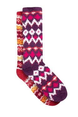 Weird Fish Park Fluffy Socks 2 Pk Rust Leaves Size 4-7