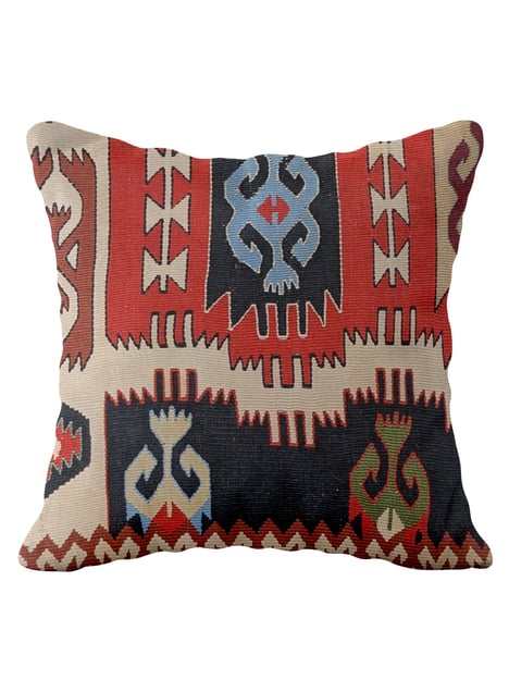 Turkish Kilim Vintage Cushion Cover - 40 x 40 cm