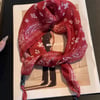 Bohemian Floral Multi-Functional Silk Scarf - Ruby Print / One Size