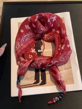 Bohemian Floral Multi-Functional Silk Scarf - Ruby Print / One Size