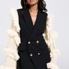 AKIRA Living Over The Top Ruffle Sleeve Blazer Mini Dress | Black | Size Medium
