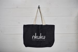nkuku Jute & Cotton Tote Bag | Gifting | Black | 67 x 49 cm