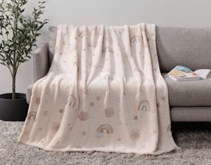 QE Home Glow in the Dark Throw in Shooting Star, Contemporary, Pink