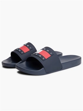 Tommy Jeans Flag Badge Pool Slides - Dark Blue - 45