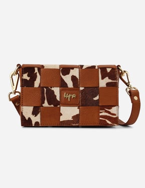 Hyna Tartan Mini Crossbody Bag (Tan) - Tan
