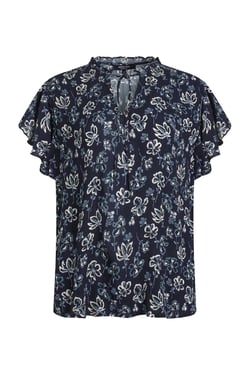 Weird Fish Lucetta Lenzing EcoVero™ Printed Viscose Blouse Black Iris Size 8