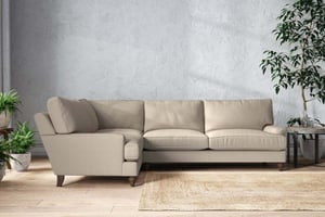 nkuku Marri Left Hand Corner Sofa | Make To Order | Grand | Recycled Cotton Stone