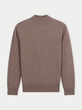 Organic Color Cashmere Timeless Mock Neck Sweater - XL / taupe / WK1067-0057/0000