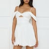 Poolside Perfect Off Shoulder Bubble Mini Dress White