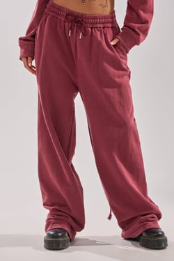 AKIRA Laced Up For Good Jogger Pants In Plum | Size 1X