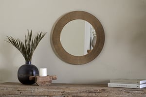 nkuku Putali Etched Mirror | Mirrors | One Size | Antique Brass