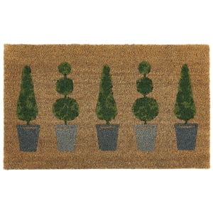 Printed Coir Topiary Doormat - 45x75cm