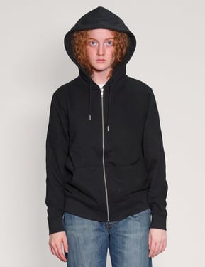 ST Zipped Hoodie in Black