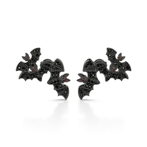 Jeulia "Witches' Familiars" Bat Sterling Silver Earrings