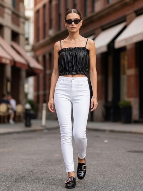 Black SOHO Satin Ruched Top Prêt-à-Porter BYMANYC ® New York