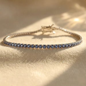 Sterling Silver Aquamarine March Birthstone Tennis Bracelet