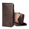 iPhone 14 Pro Max Leather Case (with stand function) - Dark Brown