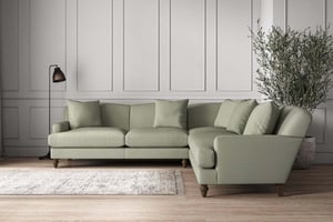 nkuku Deni Large Corner Sofa | Make To Order | Recycled Cotton Seaspray | No Colour