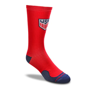 For Bare Feet USMNT Logo Graphic Red Crew Socks / S