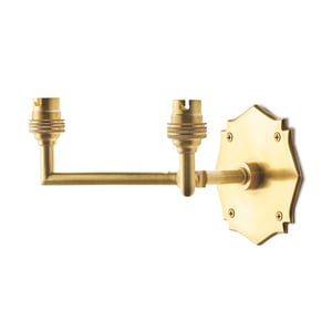 double insignia wall fitting in antique brass