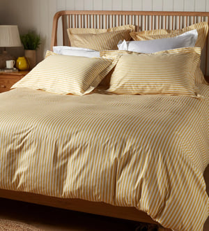 Yellow Betsy Stripe 100% Organic Cotton Duvet Cover