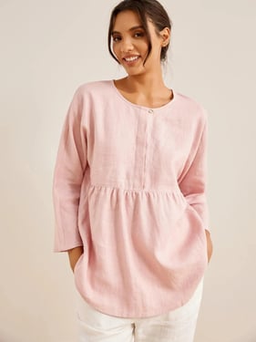 Linen Long-Sleeved Top SITKA - Pale Pink / XXL