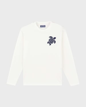 Vilebrequin - Men Cotton Long Sleeves T-shirt Embroidered Turtle - Tee Shirt - Ales - White - Size XXXL