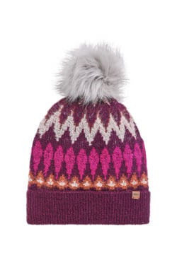 Weird Fish Frady Fair Isle Bobble Hat Beet Size ONE