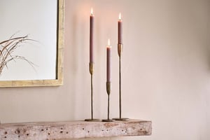 nkuku Mbata Brass Candlestick | Candles Holders & Lanterns | Small | Antique Brass