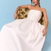 Bridal Ivory Satin Column Strapless Opal Maxi Dress
