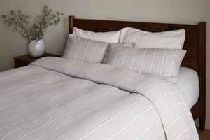 nkuku Mora Hemp & Cotton Duvet Cover | Textiles | Double | Stone Grey