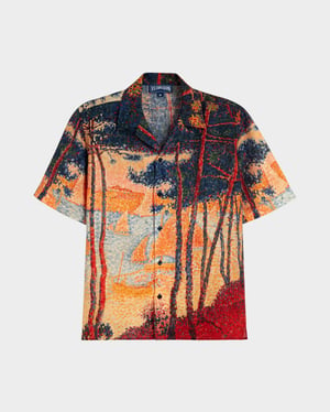 Vilebrequin - Men Linen Bowling Shirt Voiles De Pin - Shirt - Chelly - Yellow - Size M
