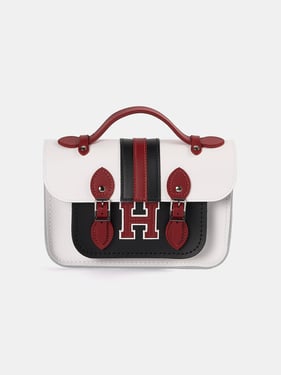 The Mini - White with Harvard Stripe
